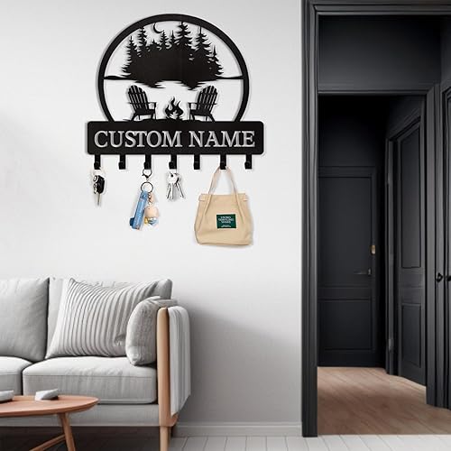Miniatura 6 de Llavero personalizado con nombre, soporte para llaves montado en la pared para cocina, entrada, pasillo, oficina, puerta