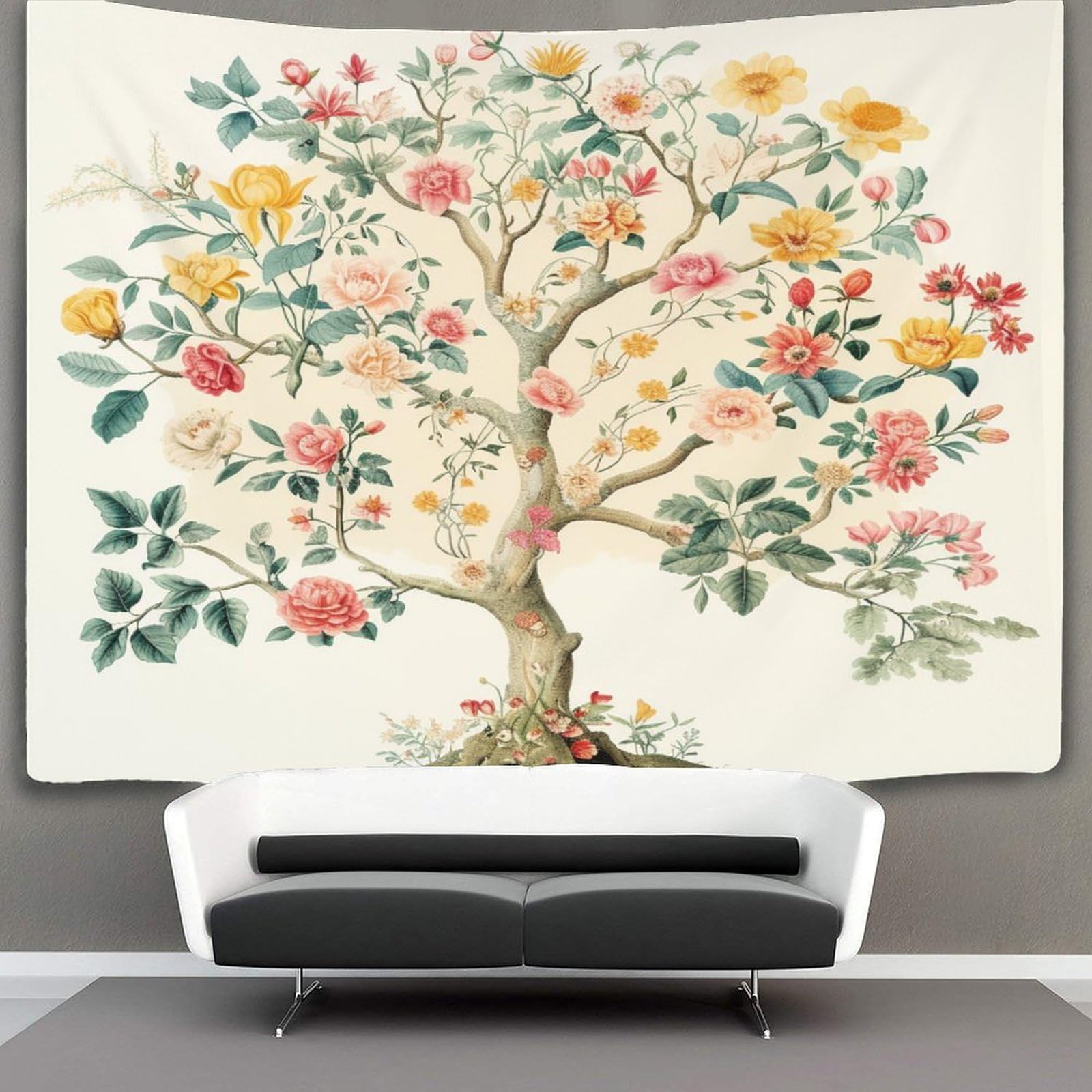 kaiyun Botanical Drawings Decor Tapestry,Plant Wall Art Tapestries Wall Hangings for Living Room Bedroom Dorm 180cmx230cm
