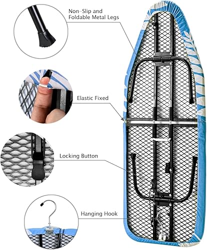 Miniatura 3 de SheeChung Mini tabla de planchar de 12 x 32 pulgadas, tabla de planchar de mesa con funda de algodón extraíble y almohadilla, mesa de hierro con