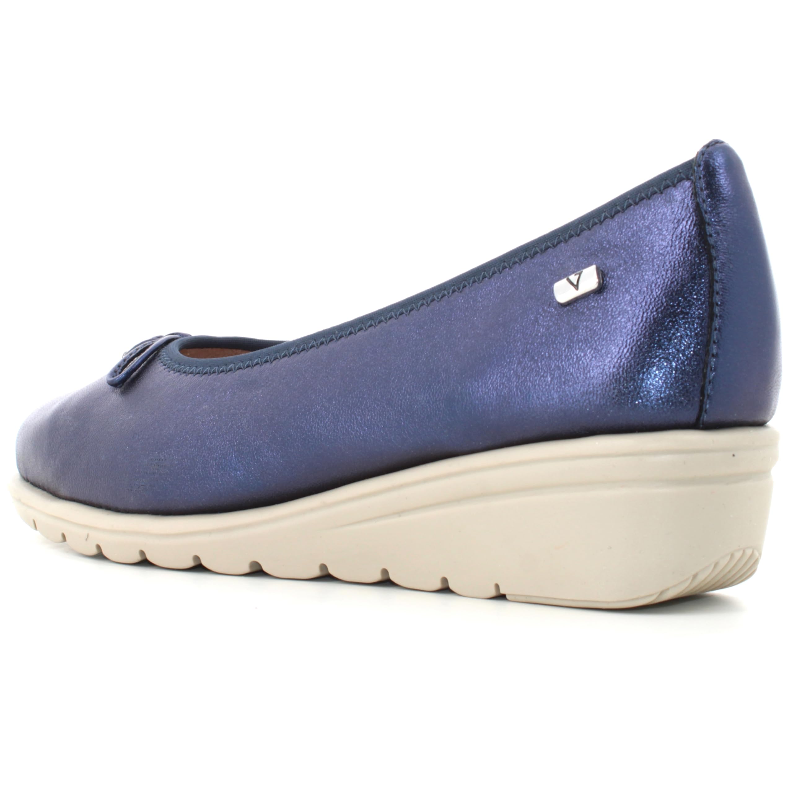 Valleverde VS10330 Nappa Platino Ballerine con Zeppa per Donna in Pelle