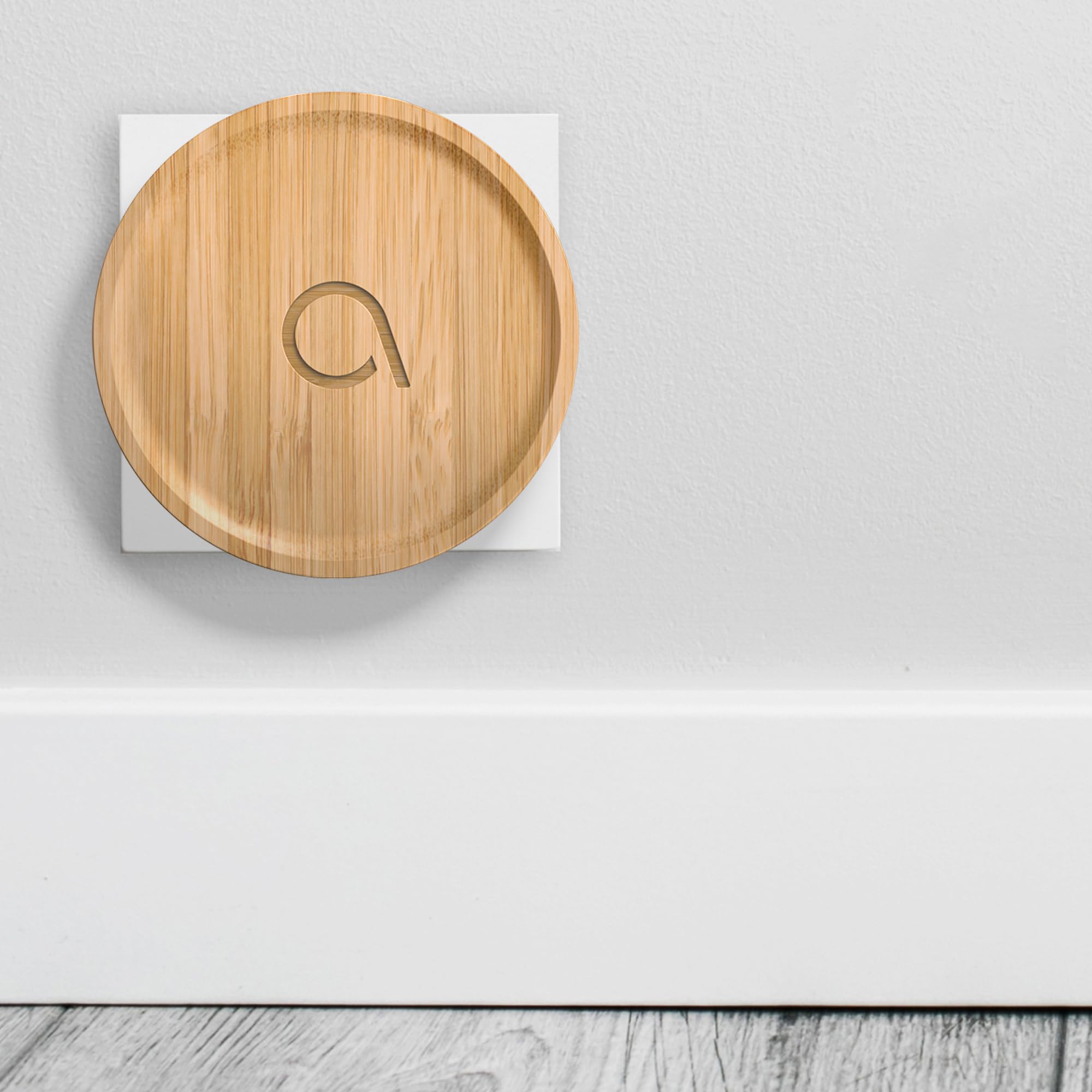 Avidsen Bamboo, Carillon Sans Fil Sans Pile, Sonnette de Porte Étanche IP44, Portée 150m, 32 Mélodies, Design Bois Bambou, Plastique Recyclé, Prise Secteur, Écologique, Installation Facile, Blanc