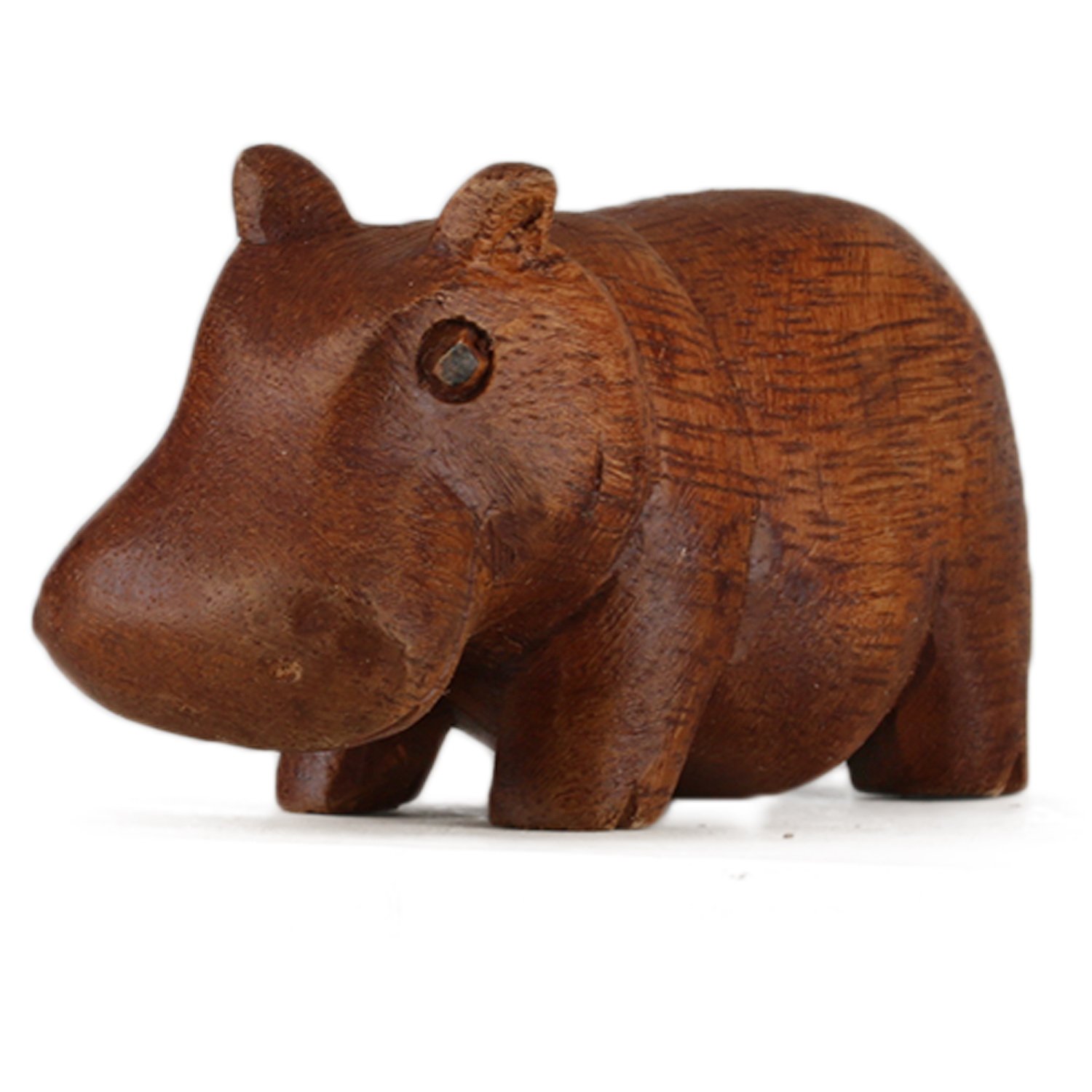 ART-CRAFT handgeschnitztes Nilpferd aus Suar Holz | Kleine H
