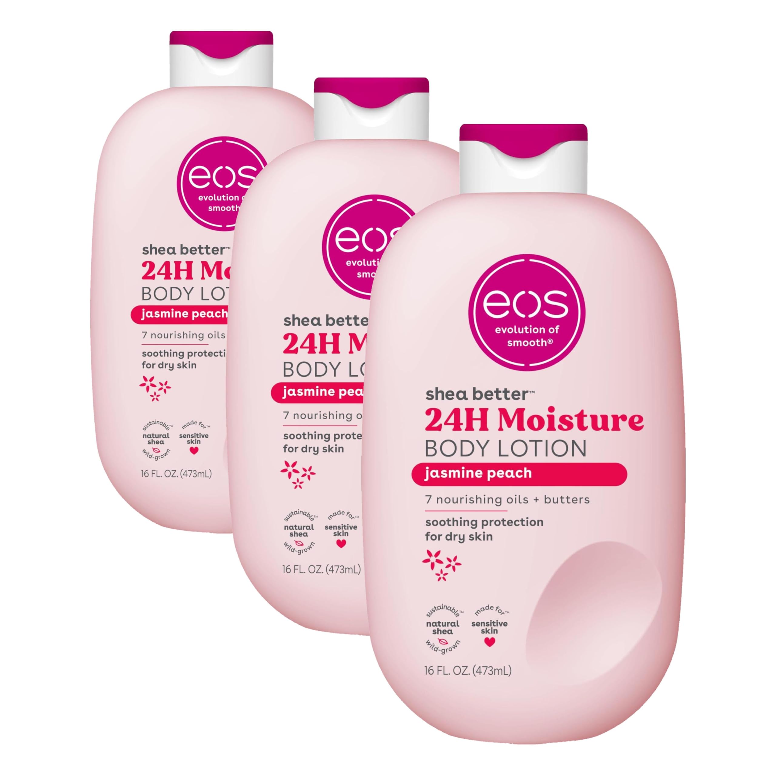 Amazon.com : eos Shea Better Body Lotion Jasmine Peach, 24-Hour