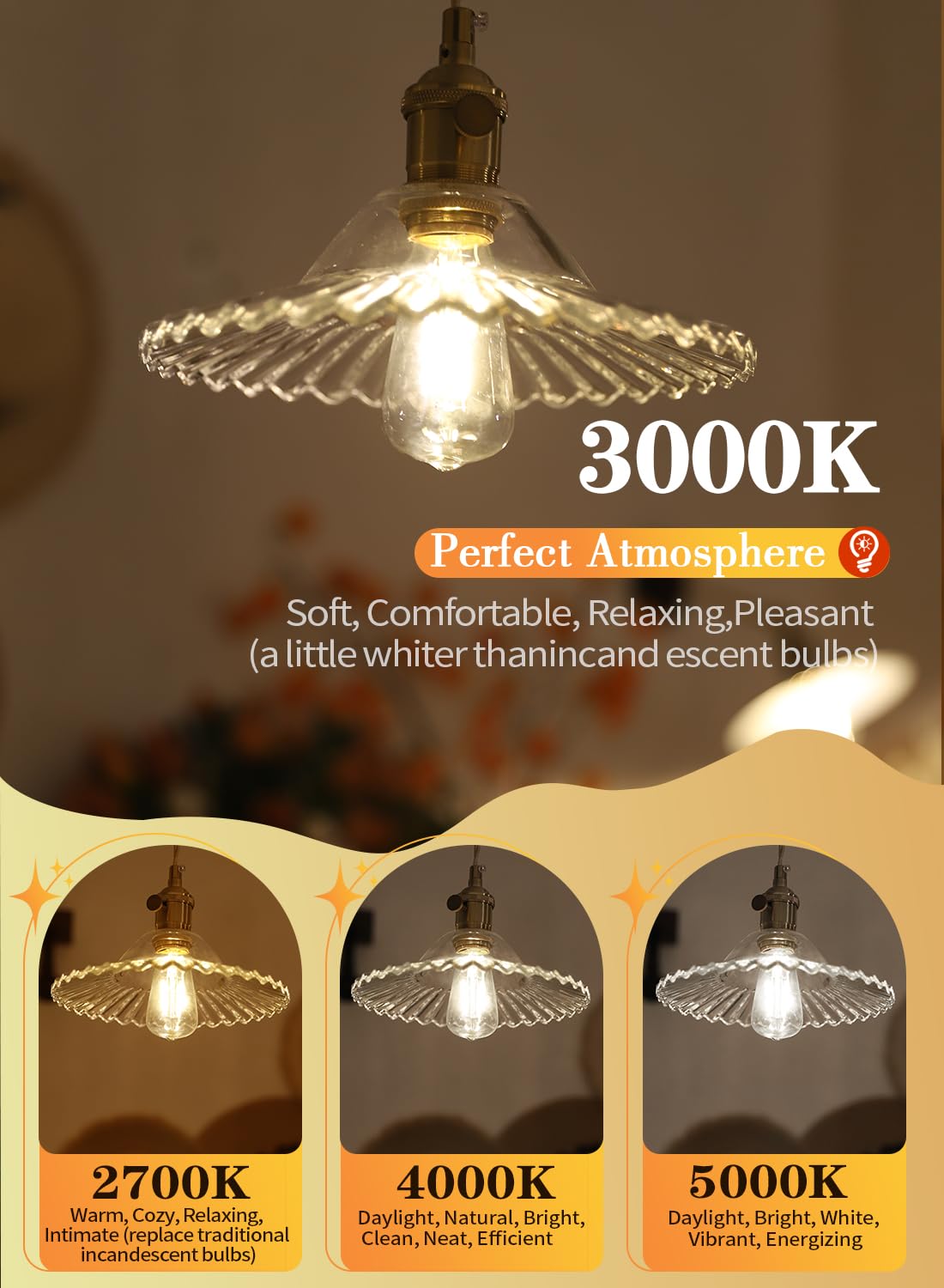 OMAYKEY 2W LED Edison Bulb 25W Equivalent 3000K Soft White 250 LM