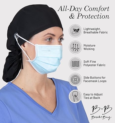 Miniatura 2 de Gorras quirúrgicas para mujer para cola de caballo, gorras quirúrgicas para cabello largo, gorra de enfermera, gorras para enfermeras, gorra de