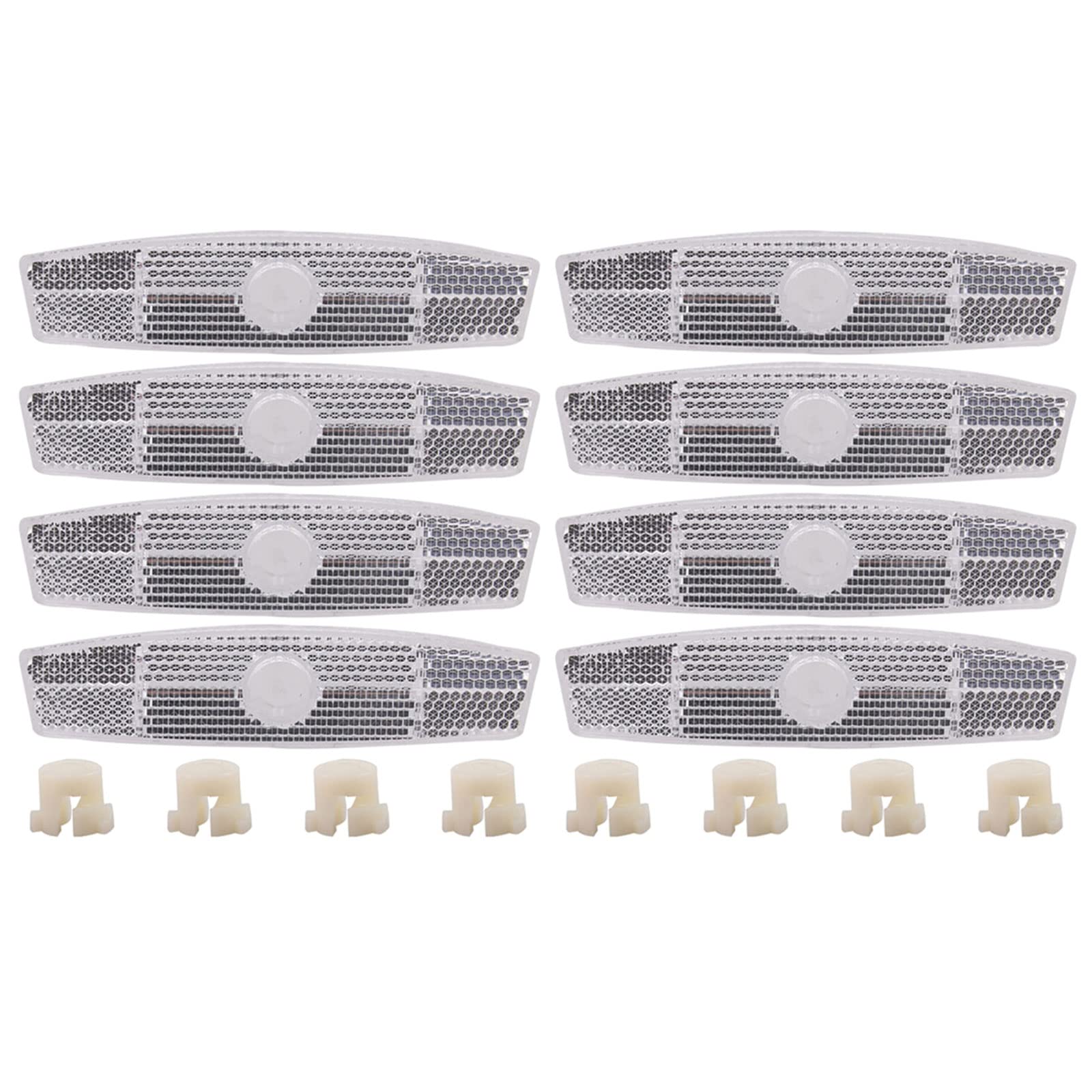 CHIUEAST 8 Piece Bike Spoke Reflector Mountain Bike Fish-Shaped Steel Rims Spoke Reflectors Bicycle Wheel Rims Light Cycling Part Bike Spoke Light Bike Warning Reflector, white