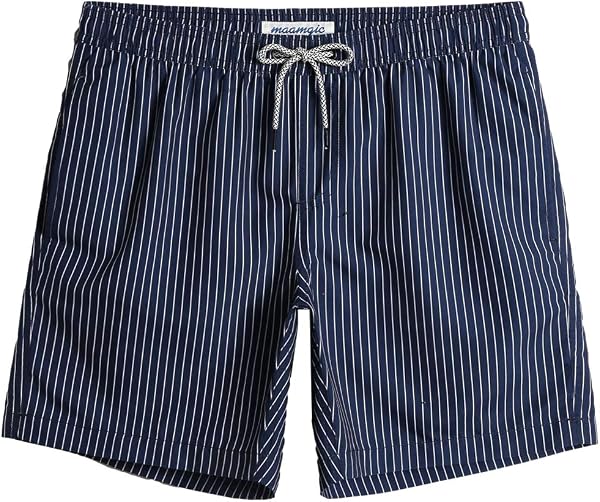 MaaMgic Short de Bain pour Homme Maillot de Bain Rayée avec Poche Séchage Rapide Short de Plage pour Vacance Piscine - 3