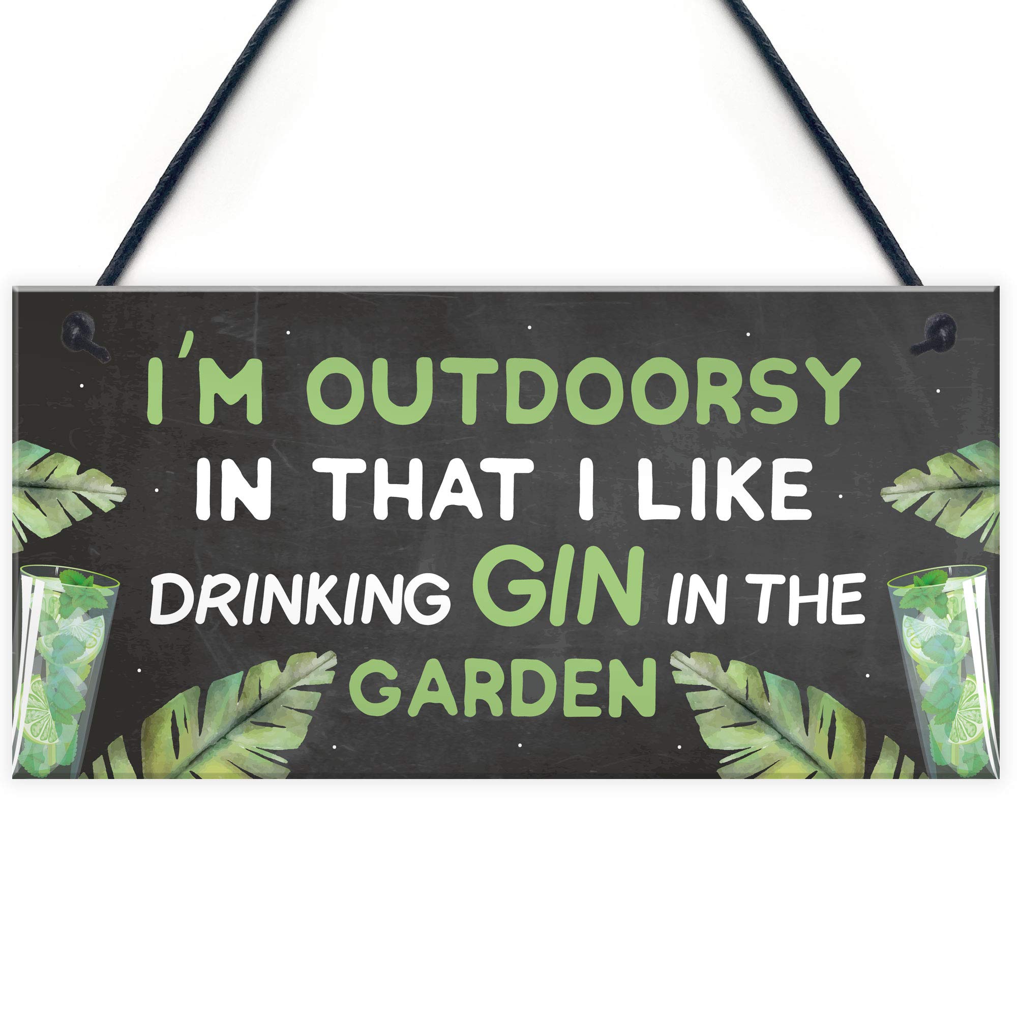 Red Ocean Funny Gin Gift For Home Bar Hanging Garden Shed Plaque Bar Pub Sign Alcohol Gift