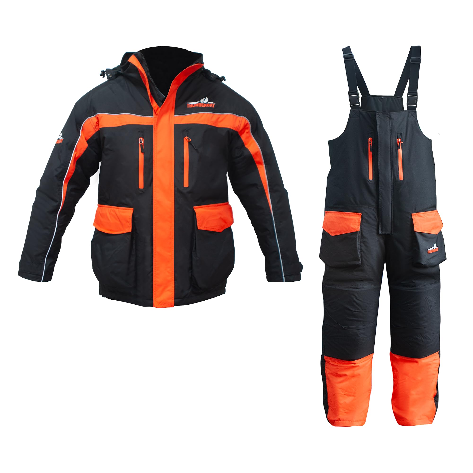 THUNDERBAY Ice Fishing Suit, Insulated Bibs and Jacket, Waterproof Gear for Ice Fishing and Snowmobiling