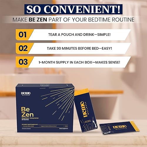 Miniatura 6 de Vitamina B y GABA Sleep Aid  30 sobres líquidos sin preparar sabor miel y limón 07 oz cada uno  Mezcla de alivio del sueño y la ansiedad del