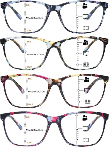 Miniatura 1 de COJWIS Paquete de 5 lentes de lectura para mujeres y hombres, bloqueo de luz azul, para lectura frente a la computadora con bisagra de resorte,