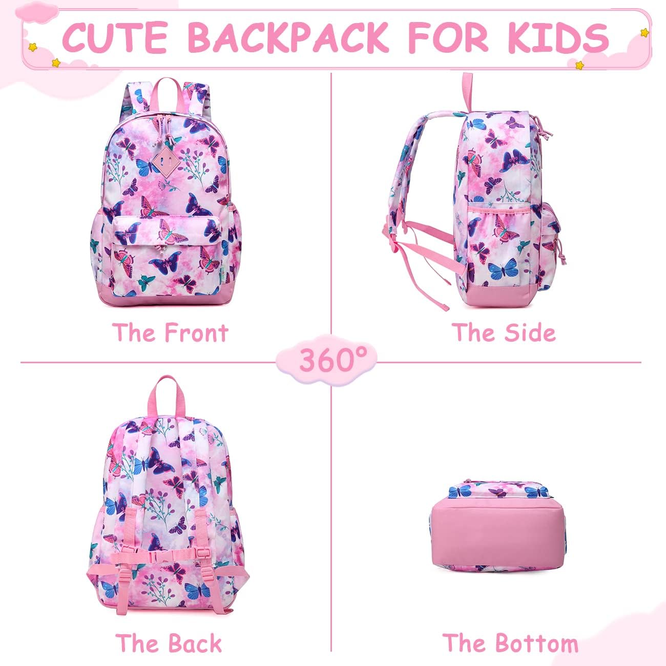 Miniatura 5 de VASCHY - Mochilas para niños y niñas, ligeras, resistentes al agua, con correa para el pecho