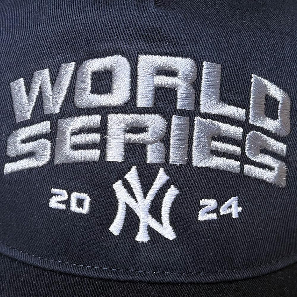 47 Brand NY New York Yankees 2024 World Series Cap, Adjustable Snapback Hat Navy Blue - Image 3
