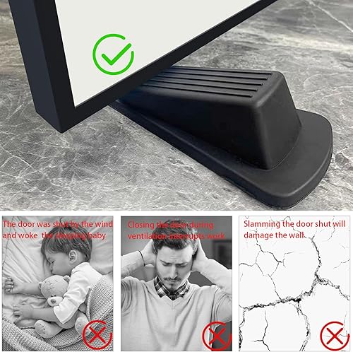 Miniatura 4 de ZHFMILY MS179 - Topes de puerta de goma para la parte inferior de la puerta, topes de puerta de goma, resistentes y apilables para piso, MS179