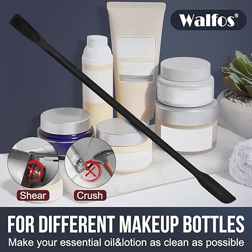 Miniatura 3 de Walfos Juego de 3 mini espátulas de silicona, espátulas pequeñas para cosméticos, espátula de belleza reutilizable resistente al calor de 600 F, sin