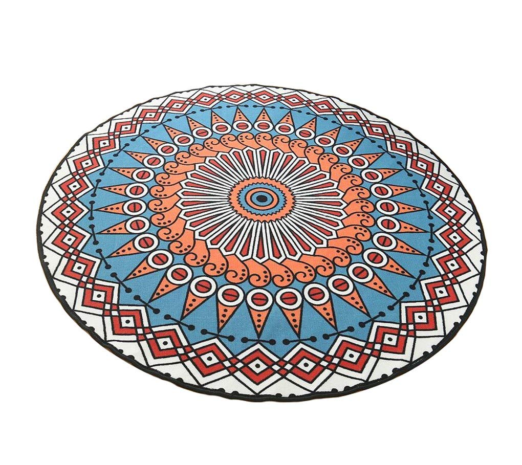 Tapis rond ethnique nordique avec impression créative de haute précision diamètre 80 cm