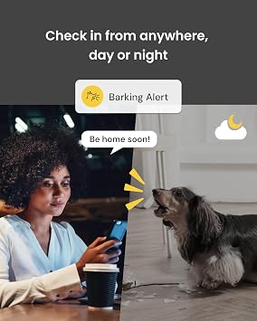 Furbo 360 Dog Camera + Power Adapter: Pet Cam w/Barking Alerts, Rotating View, Treat Toss w/Phone App, Puppy Monitoring, 2-Way Speaker, No Subscription Needed. Standard See, Talk, Toss Features