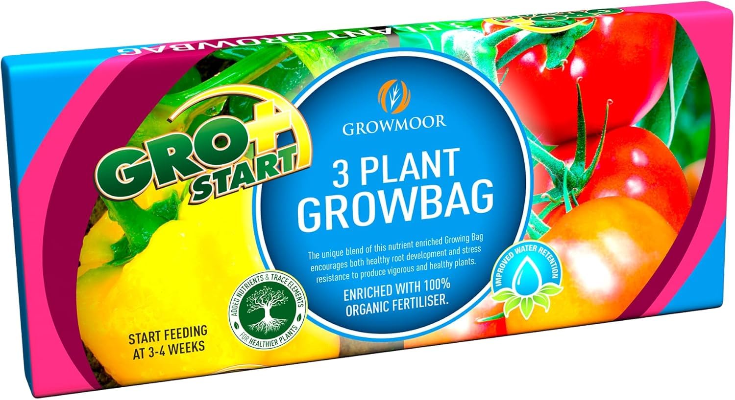 24L 3 Plant Growbag, Gardening Soils for Outdoor and Indoor Planting, Small to Large Plants Promotes Rooting For Fast Establishment, Blended To Support Plant Health