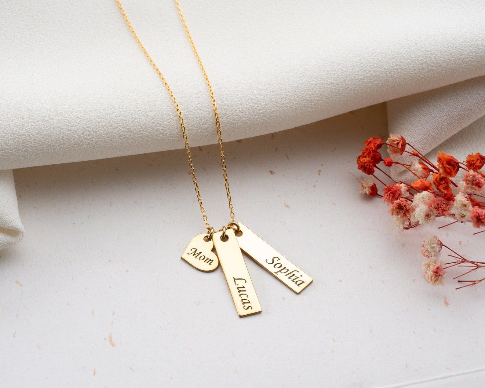 Personalizado barra corazón collar delicado personalizado con nombre para mujeres para mamá Día de la Madre Navidad aniversario cumpleaños