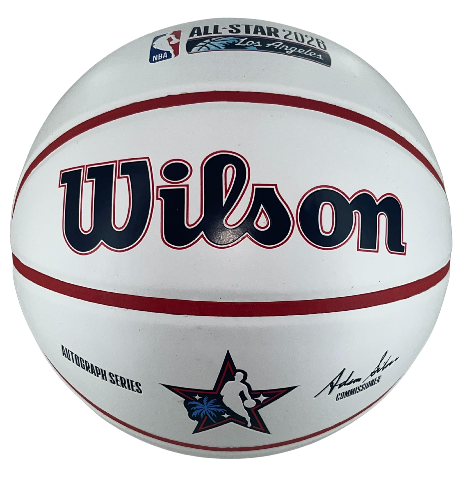 WILSON Pallone da basket NBA All-Star Game 2026 Pannello bianco autografo – Los Angeles