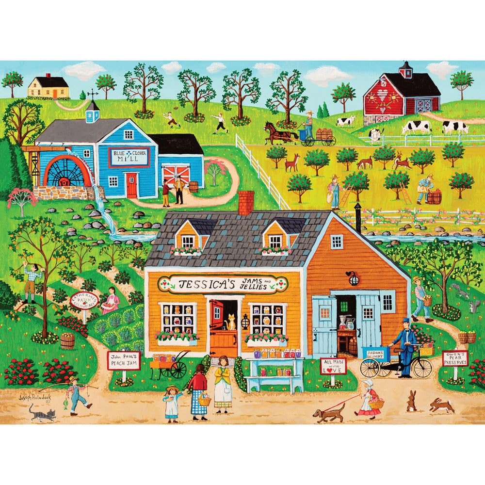 Bits and Pieces - 500 Piece Jigsaw Puzzle for Adults - 18" x 24" - Jessica's Jams and Jellies - 500 pc Colorful Countryside Jigsaw by Joseph Holodook