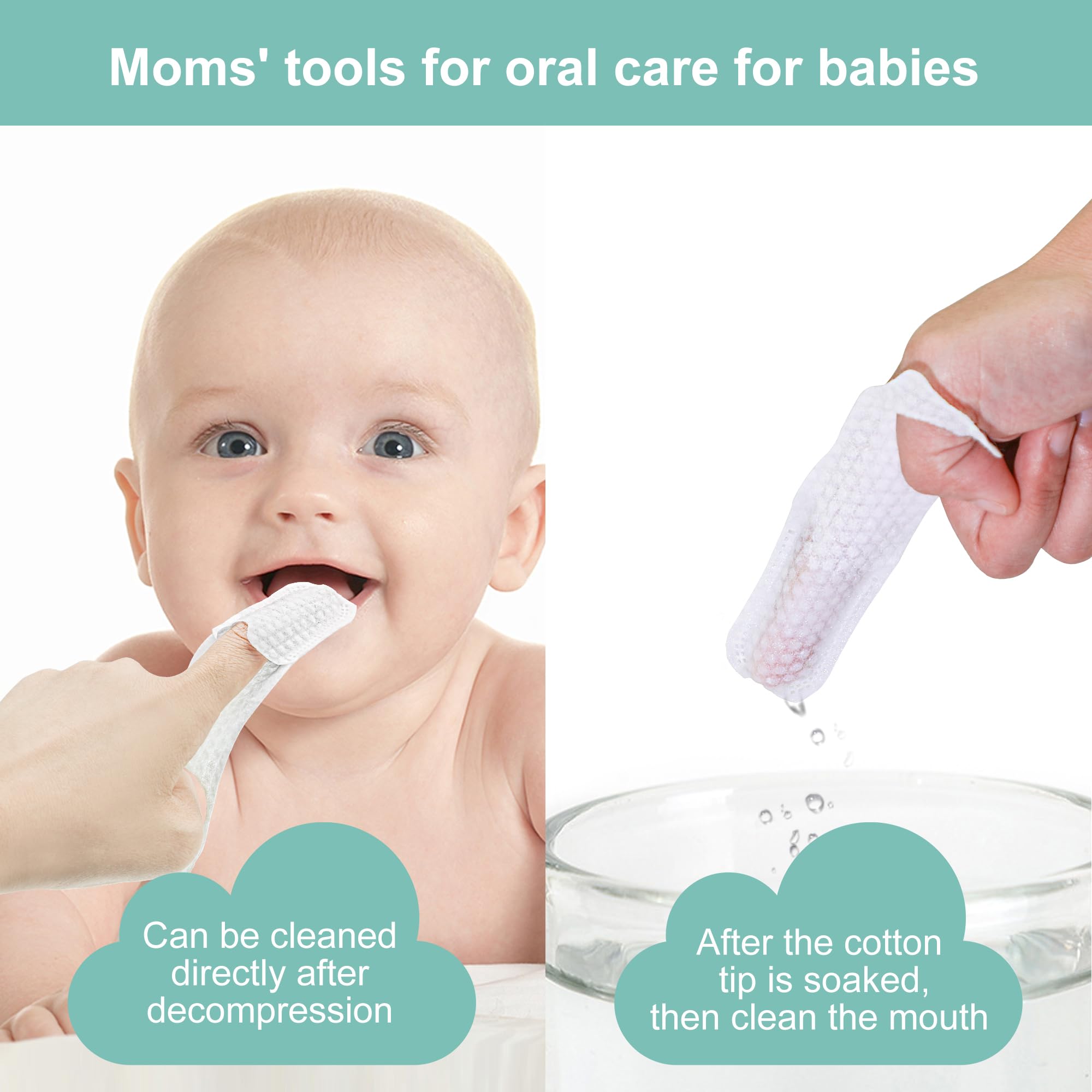 35PCS Polsino per dita baby oral cleaner, Spazzolino neonato spazzola i Denti con le dita per 0-36 mesi toddler cura della bocca del bambino
