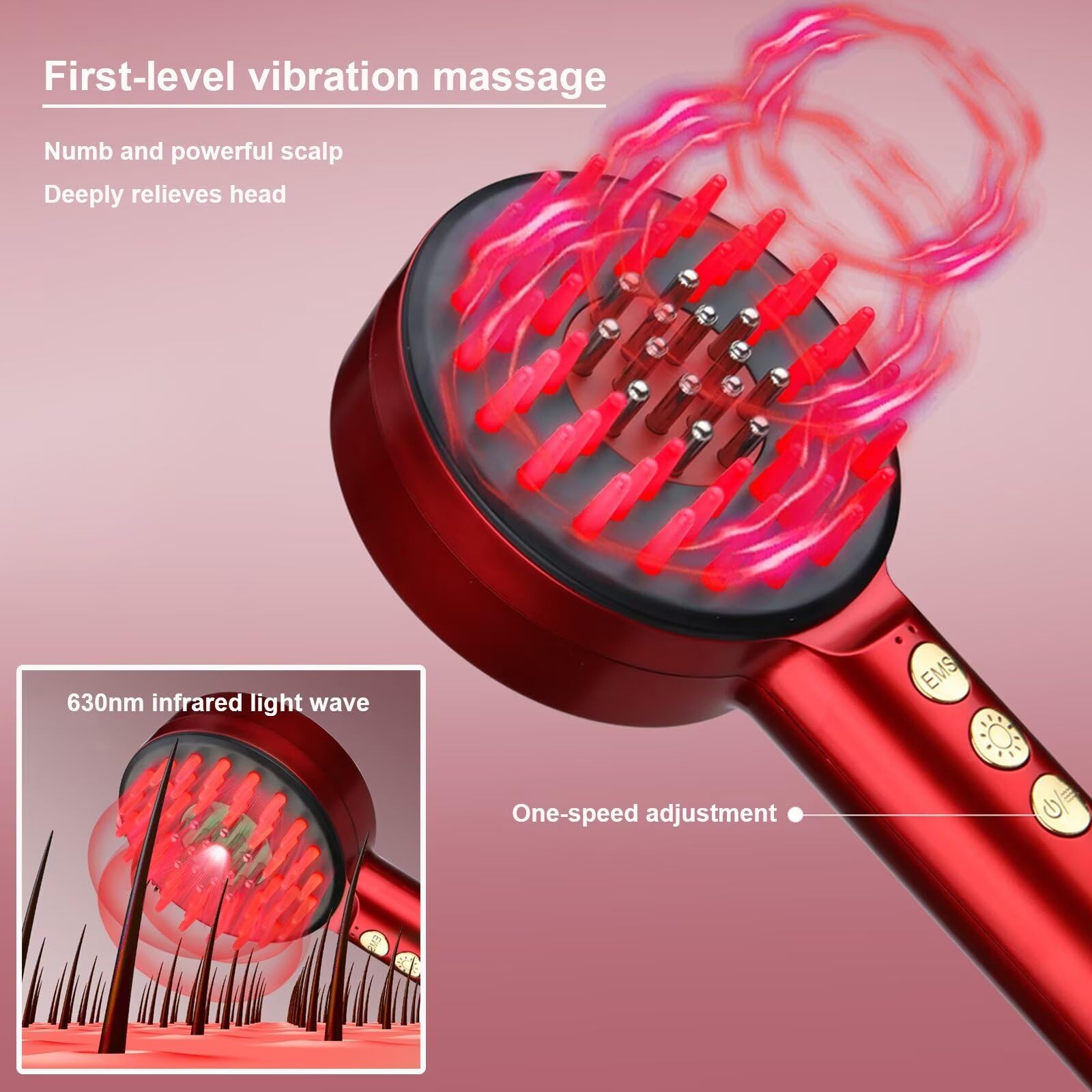 Cepillo masajeador eléctrico de atomización nano, peine masajeador eléctrico con vibraciones, peine masajeador para el cuero cabelludo para nutrir el cabello y aliviar la presión en la cabeza