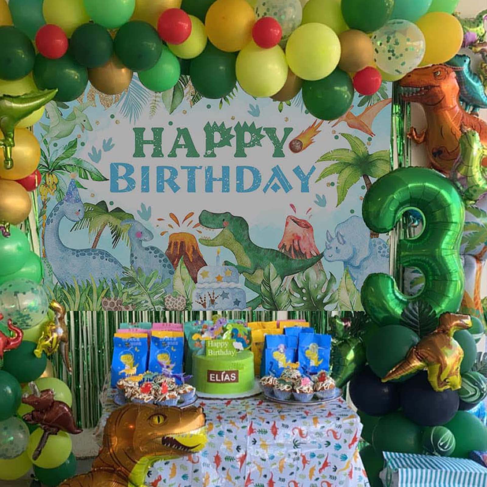 Decoracion Baby Shower Cubierta De Fondo Redonda De Dinosaurio De Safari  Para Baby Shower, Fondo Para Niños, Suministros De Fiesta De Primer  Cumpleaños, Decoración De Mesa De Pastel Globos Verdes, image size:1600x1600