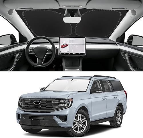 Miniatura 50 de Parasol de parabrisas de ajuste personalizado para Nissan Titan 2017-2024, bloquea los rayos UV y el calor, parasol de ventana delantera, fácil