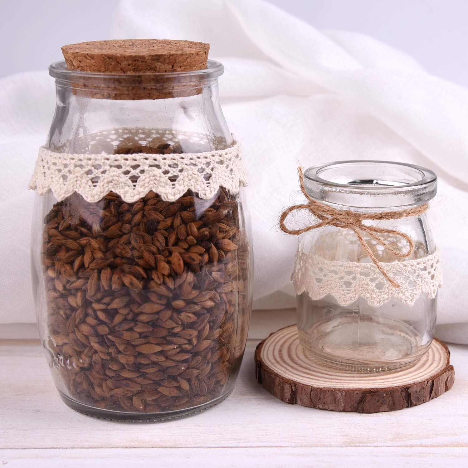 FEPITO Nastro Pizzo Autoadesivo Bianco - 2 Rotoli Da 1.7m, Decorazione Vintage Per Craft - Foto 3