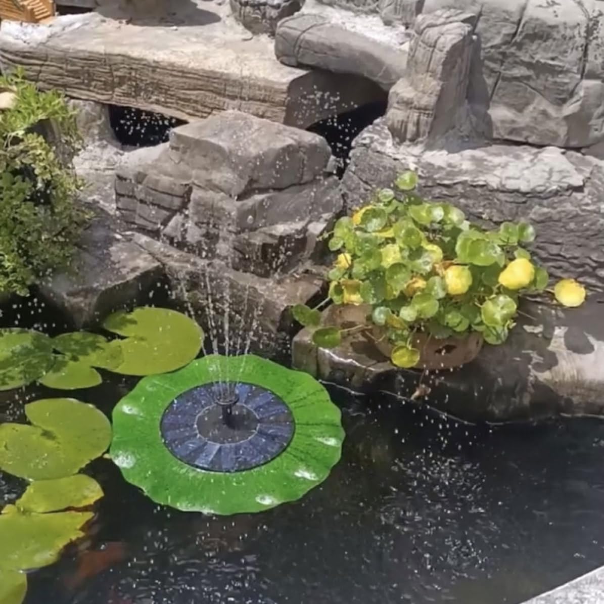 jojofuny Fuente Solar para Baño de Pájaros Bomba de Abs y Silicio Monocristalino para Estanques y Piscinas Exteriores de Jardín