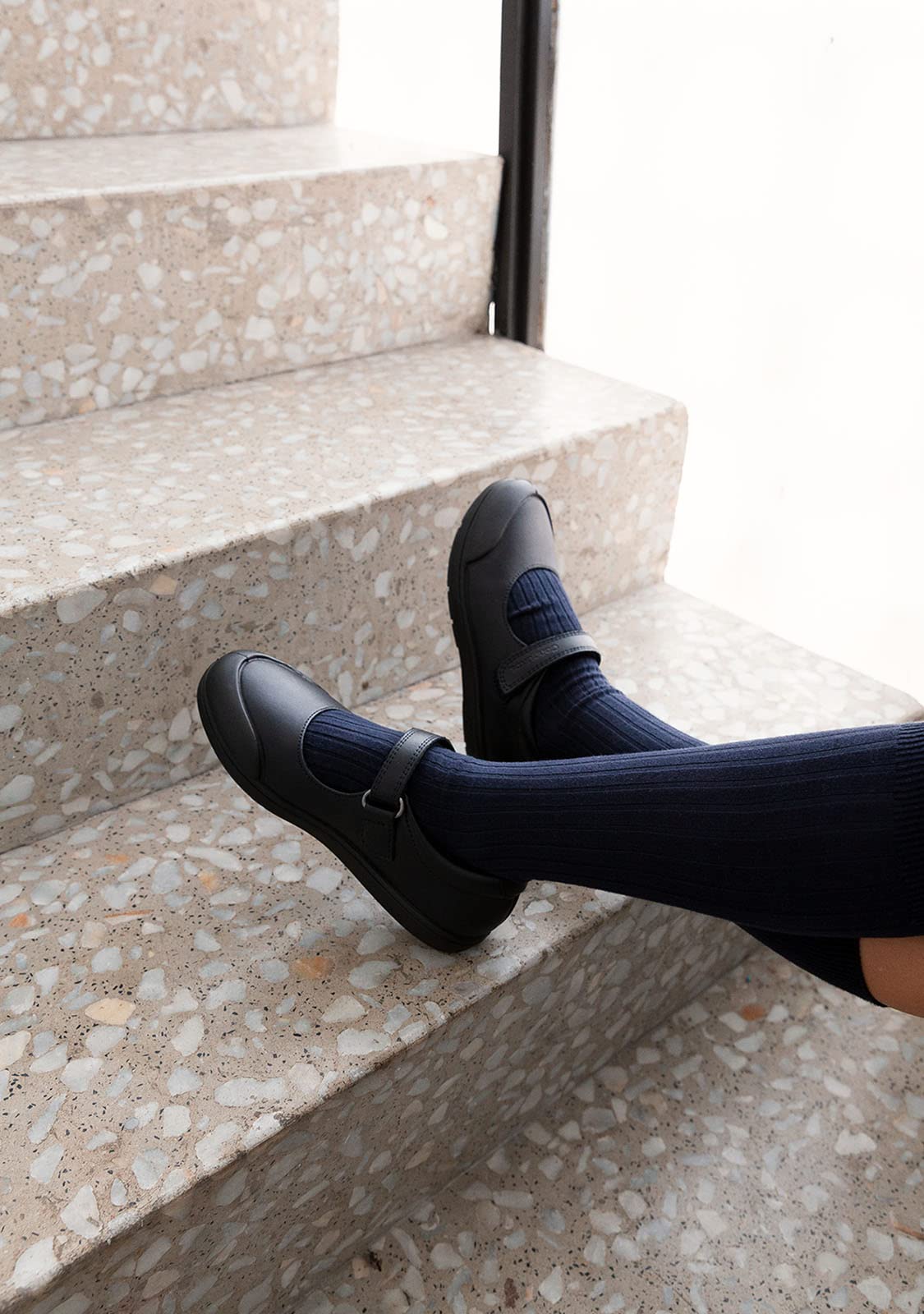Conguitos - Colegiales Piel Lavable De Niña para Niña (Azul/Talla 34)