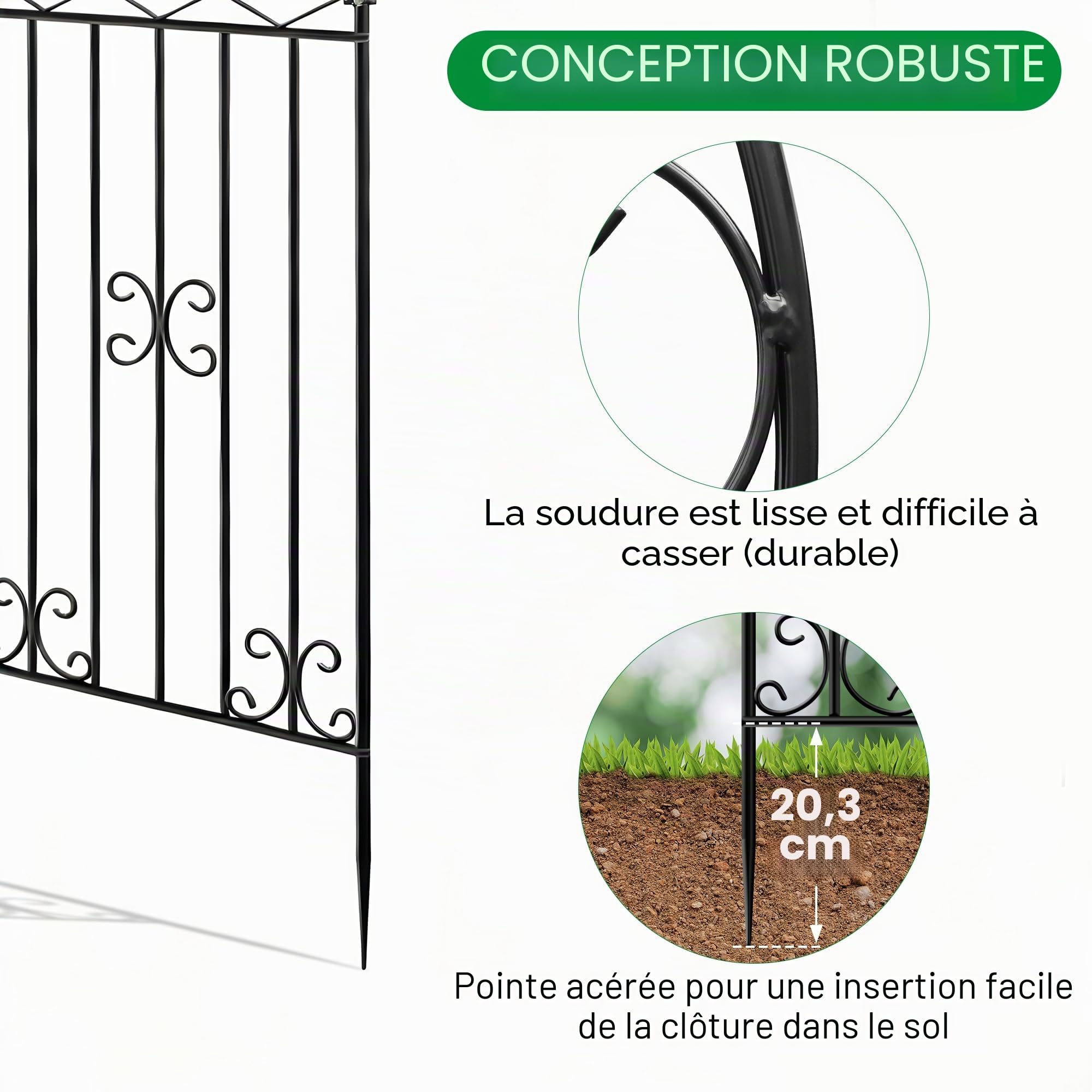 ARIFARO Treillis de Jardin en Métal, 200cm H x 50cm L, Lot de 2, Treillis Décoratif Robuste pour Intérieur et Extérieur, Support pour Plantes Grimpantes, Plantes en Pot, Motif Oiseaux