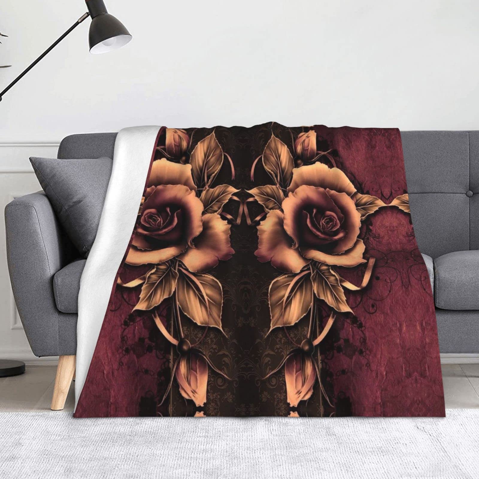 Couverture en flanelle rose gothique pour canapé et lit - 150x200cm plaid ultra doux
