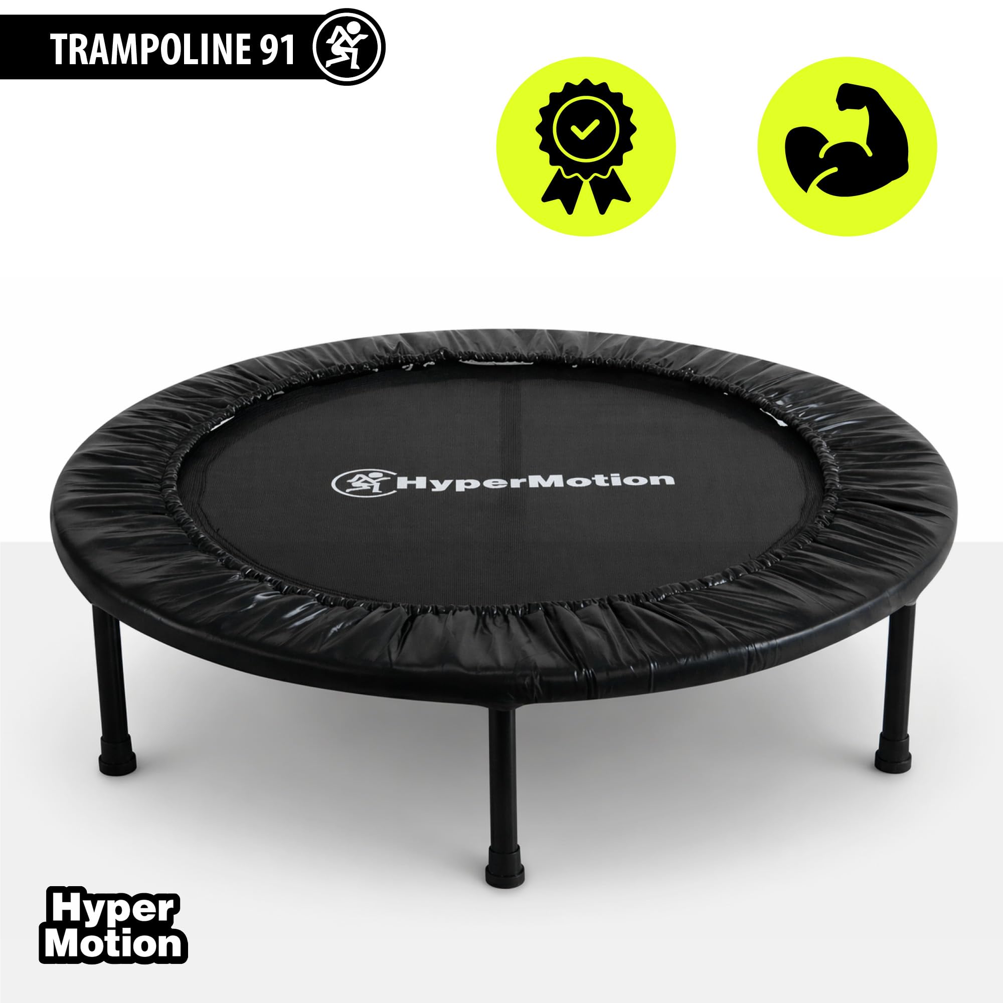 HyperMotion Trampolina Fitness do Ćwiczeń Domowych 91 cm Mini Trampolina Treningowa Cardio do Domu Składana Stabilna Trampolina dla Dorosłych i Młodzieży HYP96