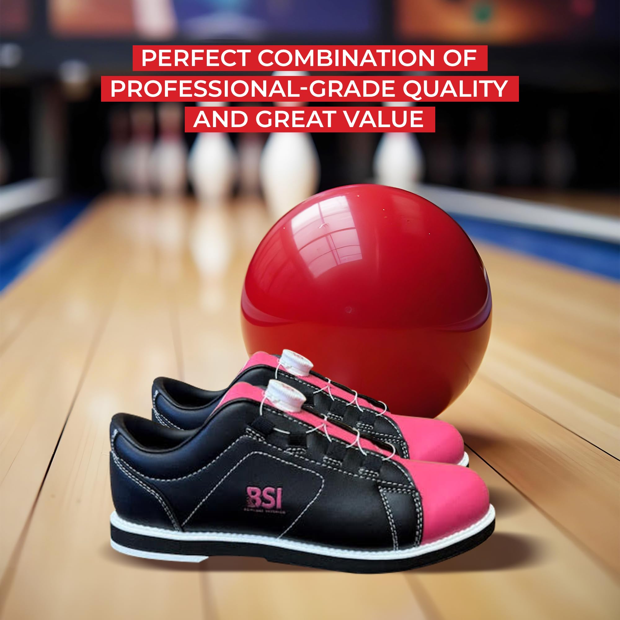 BSI Revival Dial Shoe für Damen, leichte Bowlingschuhe mit verbessertem Komfort und Unterstützung, Schwarz/Rosa