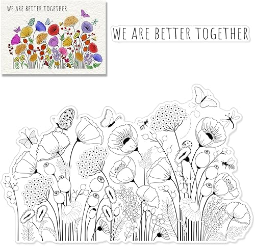 Vista 17 de Hying Sellos transparentes para hacer tarjetas y álbumes de fotos, para niñas voladoras, sellos de goma transparente para flores de primavera