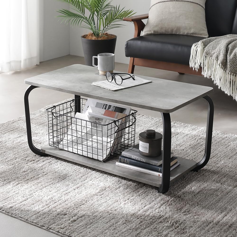 Amazon.co.jp: RASIK ローテーブル 単品 幅80cm ストーングレー 収納