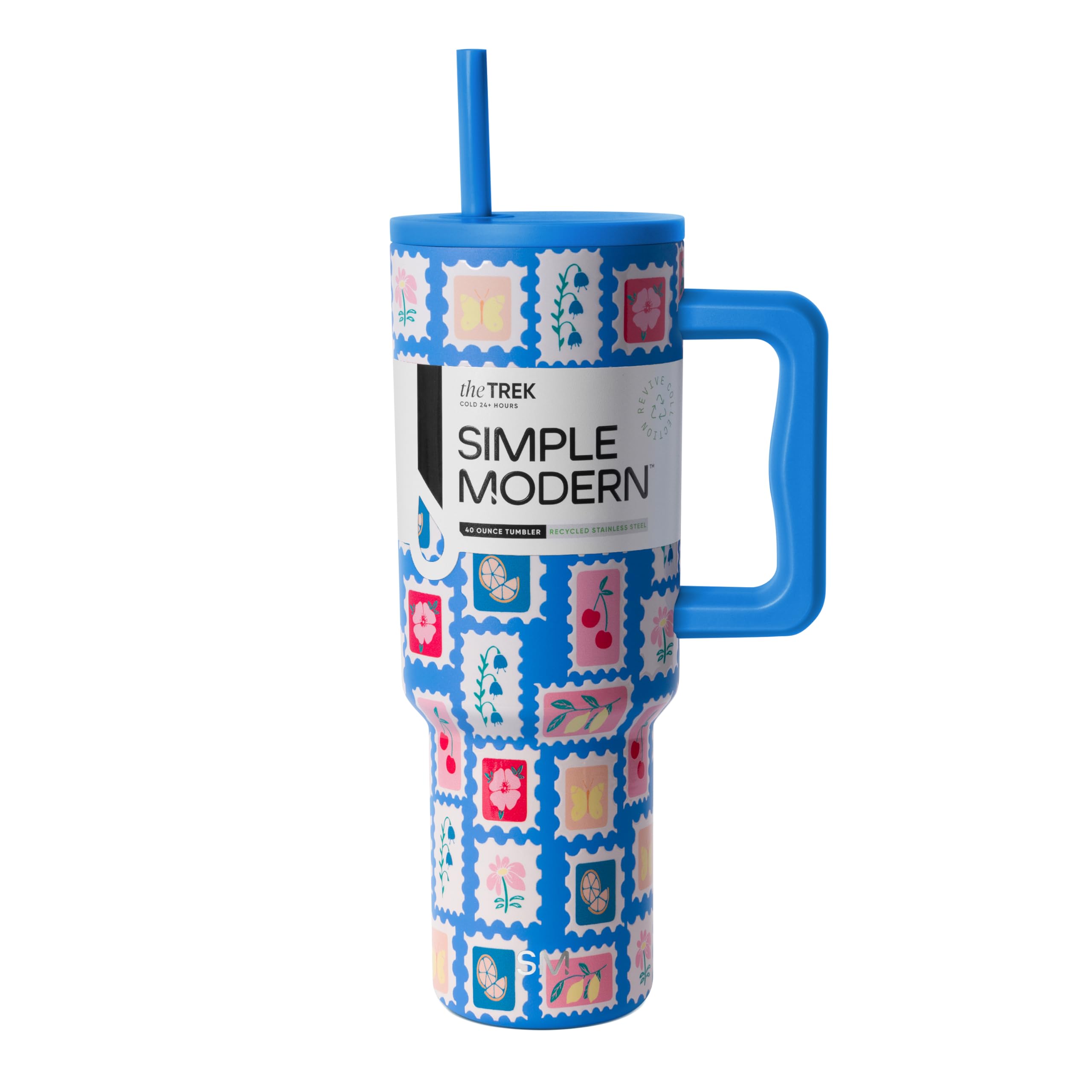 Simple Modern Tumbler with Handle and Straw | 40oz | Stamps