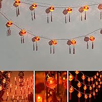 Vista 7 de TOPINCN Guirnalda de luces de linterna china, linternas chinas rojas, faroles chinos, luces rojas para Año Nuevo chino, Festival de Primavera