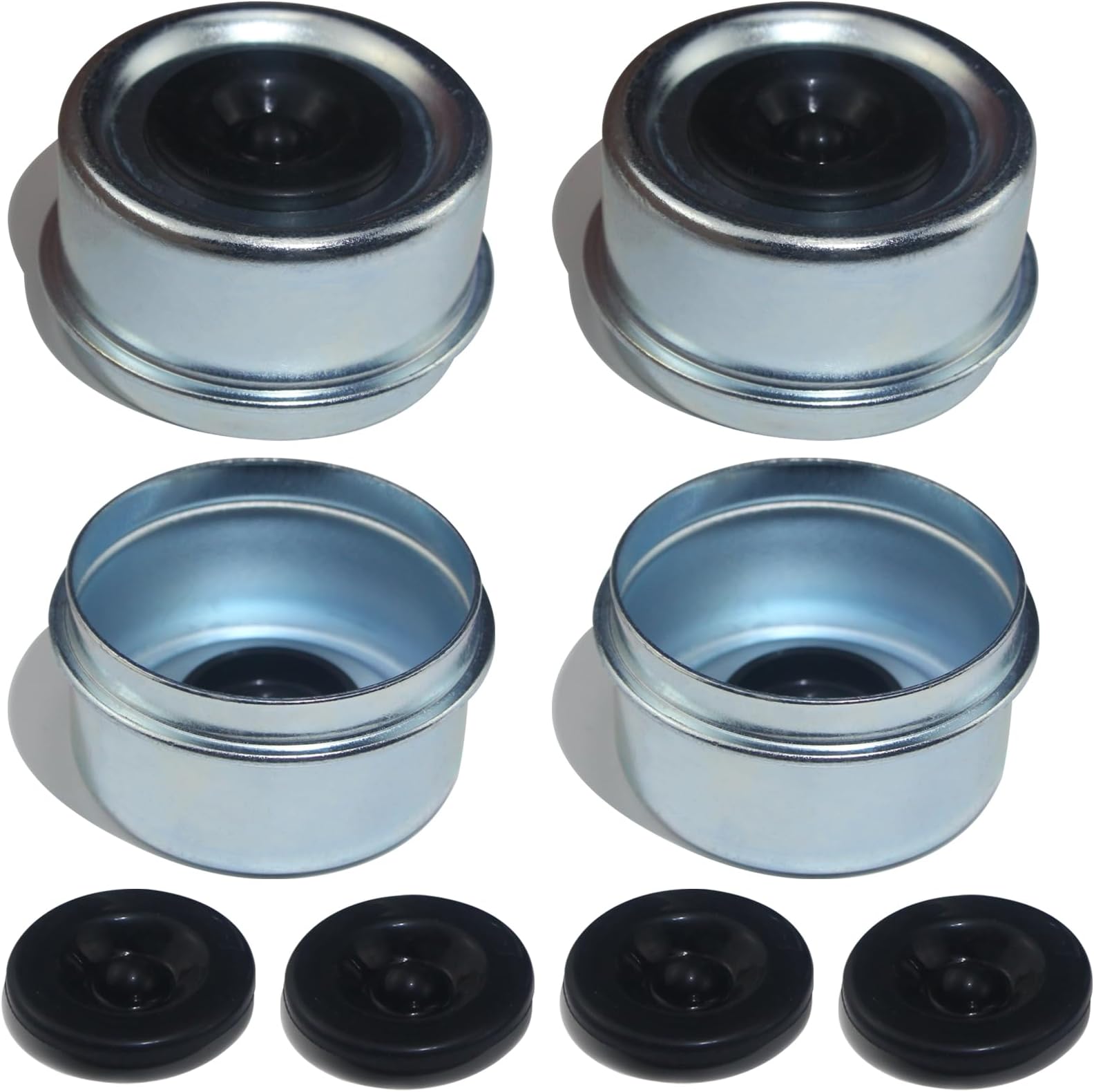 4PCS 2.44" Trailer Hub Dsut Cap,Trailer Axle Wheel Bearing Dust Cap Cup Grease Cover