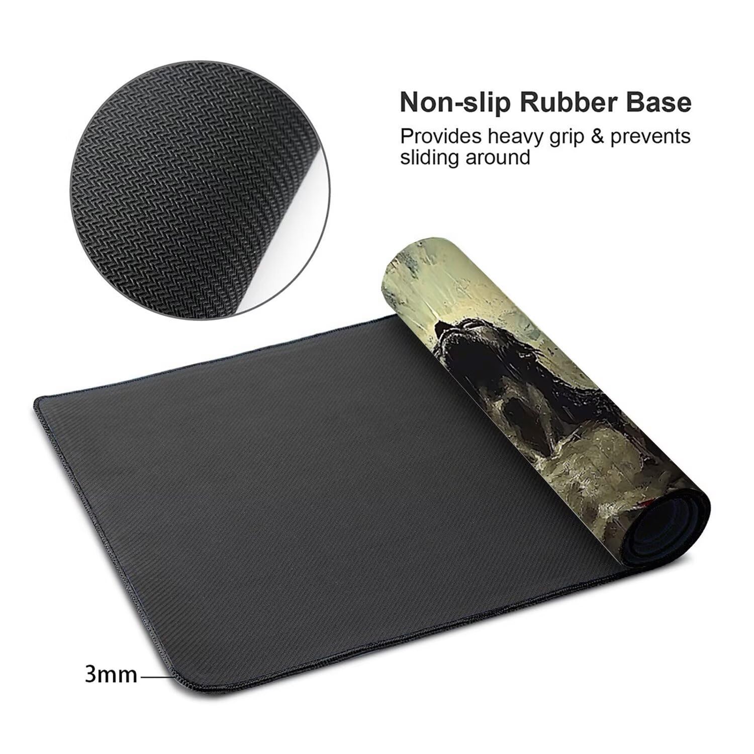 Podkładka pod mysz do gier XXL Mousepad 1000 x 500 mm, duża podkładka pod biurko z antypoślizgową gumową podstawą dla graczy, poprawia precyzję i szybkość (krzyż Jezusa) X-941
