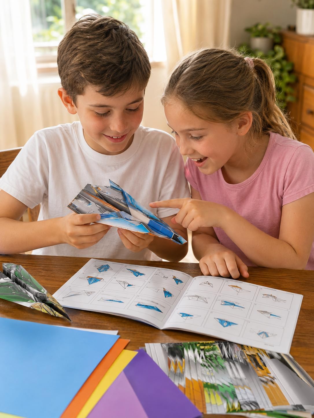 hapray 60 Sheets Paper Airplane Kit, Origami Paper Plane with Book & Video image 3
