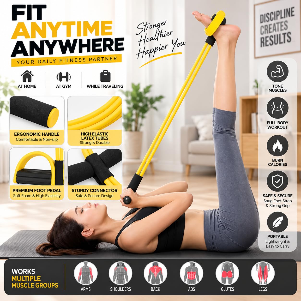 VIVRYK Tummy Trimmer Resistance Band - Home Workout -2 VIVRYK Tummy Trimmer Resistance Band - Home Workout -2