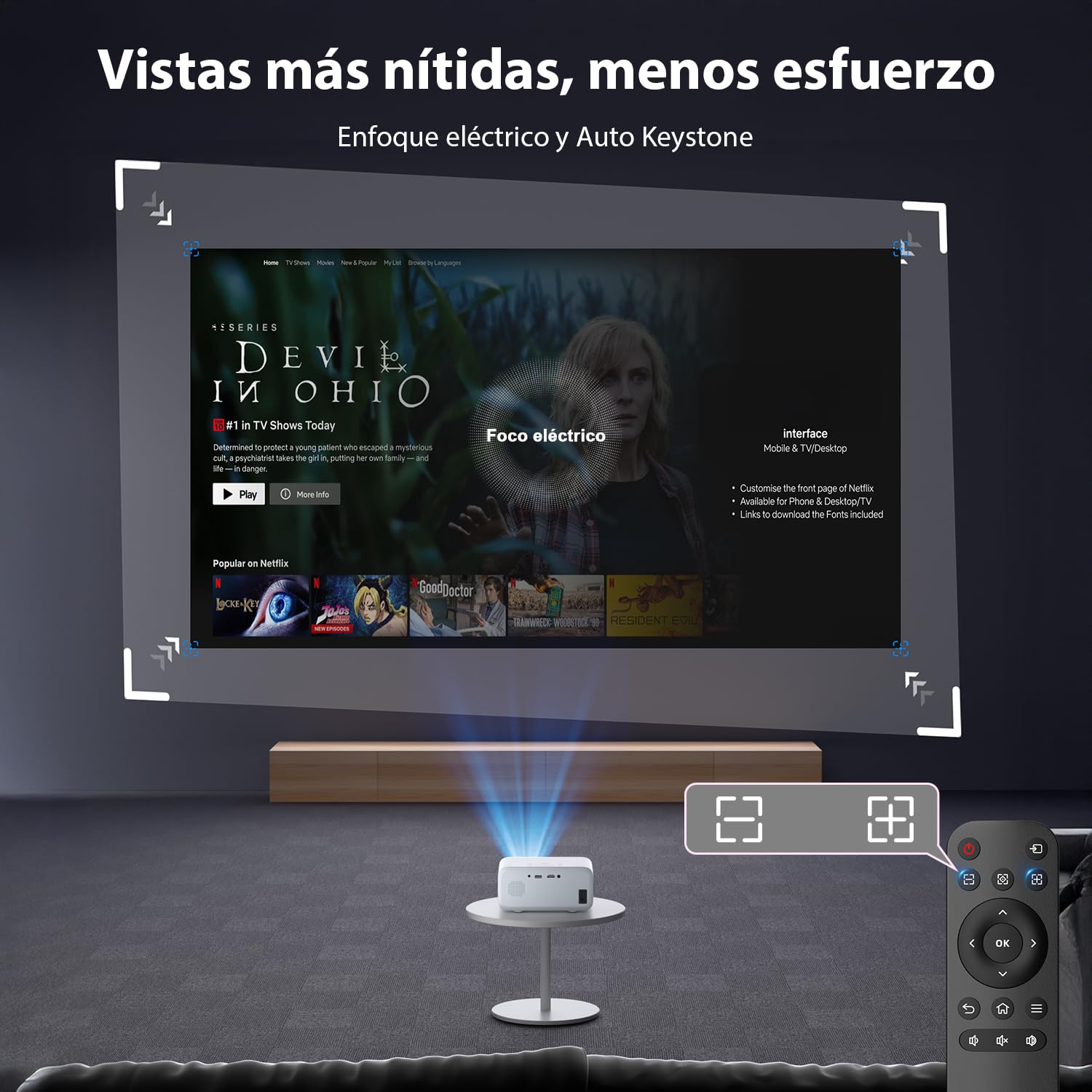 Mini Proyector Portátil 2026 Actualizado,Visulapex V3 Pro 12000 Lúmenes con Soporte FHD 1080P,Zoom del 50% y Enfoque Eléctrico, Proyector WiFi Bluetooth para iOS/Android/TV Stick/HDMI/USB