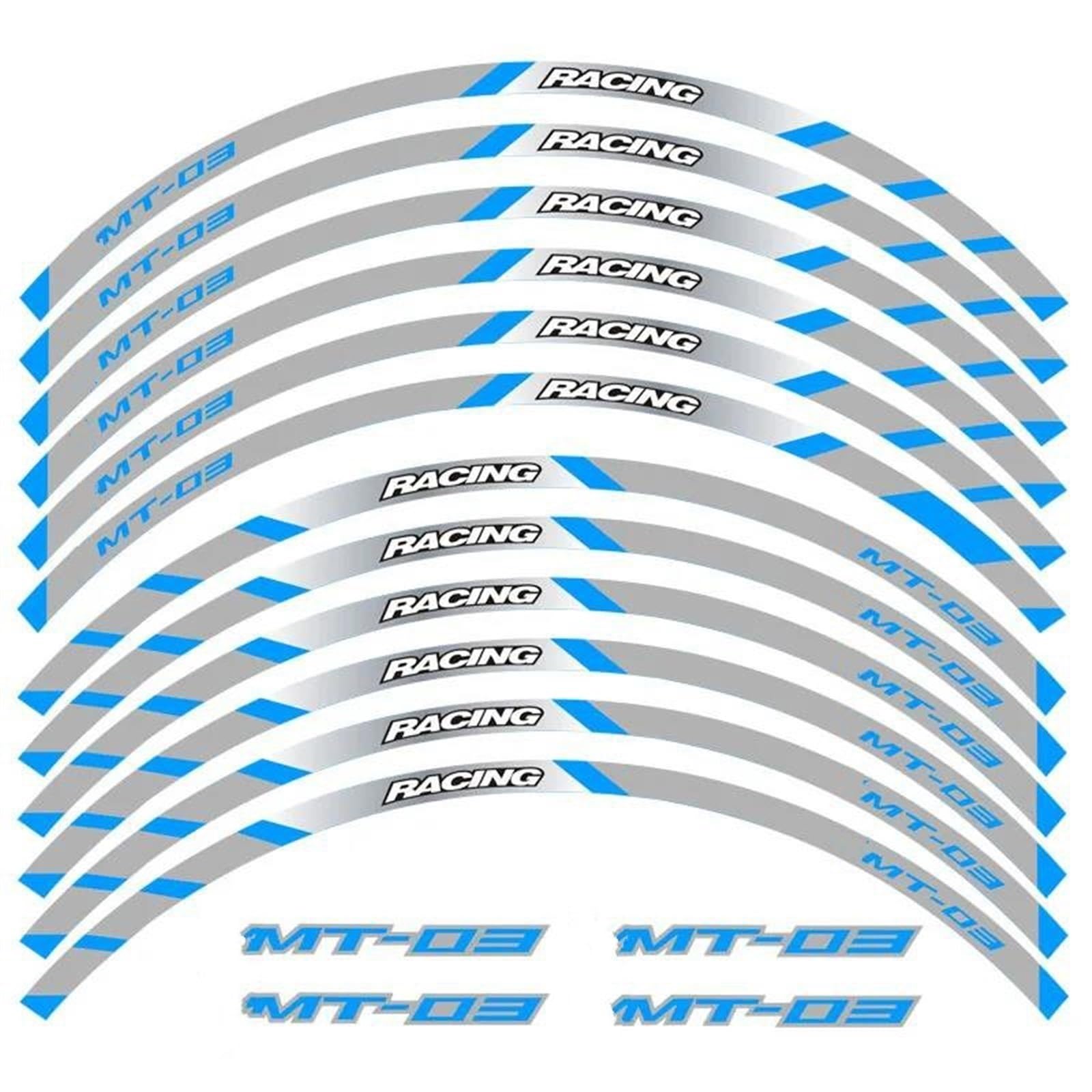 Motorcycle Wheel Stickers Night Reflective Decorative Rim for Yamaha MT-03 MT03(Style 2)