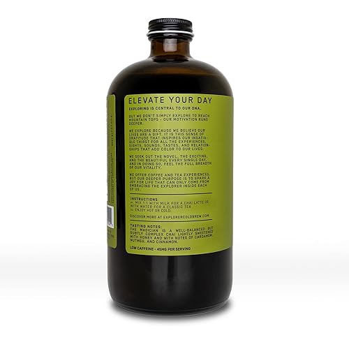 Miniatura 8 de Explorer Honey Chai Tea Concentrado  Masala orgánica especiada  Mezcla líquida instantánea  Café helado o caliente  16 onzas hace 10 tazas