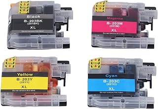 Cartuchos de Tinta de Color Cartucho de Tinta de Color Desechable Cartuchos de Tinta de Impresora de Impresión Transparente Cartuchos de Tóner Negro Cian Magenta Amarillo (LC203)