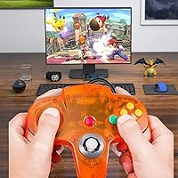 Vista 3 de KIWITATA Classic N64 USB Controller, N64 Wired Remote Emulator Game Controller for Windows XP 7 8 11& MAC & Retropie Orange