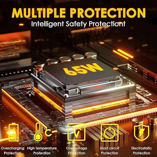 Miniatura 3 de Cargador USB C de 65 W compatible con Lenovo Thinkpad Chromebook Yoga Laptop y más cable de alimentación USB tipo C